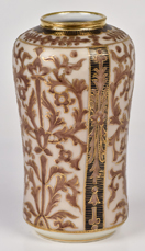 Nippon Vase with All Over Leaf Decoration with Gold