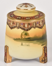 Nippon Scenic Humidor with Indian in Canoe
