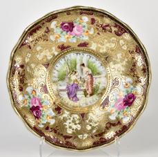 Nippon Portrait Footed Bowl with Gold Decoration
