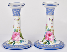 Pair of Nippon Wedgewood Style Candlesticks