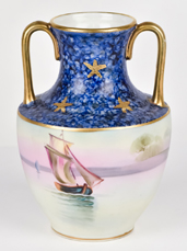 Nippon Scenic Sailboat Vase