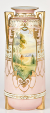 Large Nippon Scenic Vase with Gold Highlights