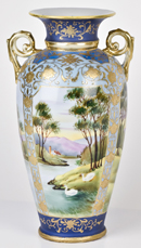Pair of Nippon Scenic vases